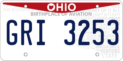 OH license plate GRI3253