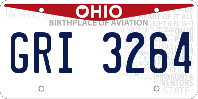 OH license plate GRI3264