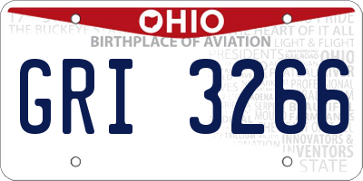 OH license plate GRI3266