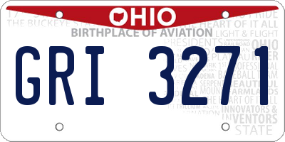 OH license plate GRI3271