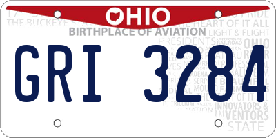 OH license plate GRI3284