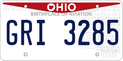 OH license plate GRI3285