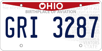 OH license plate GRI3287