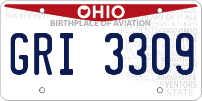 OH license plate GRI3309