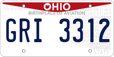 OH license plate GRI3312