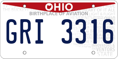 OH license plate GRI3316