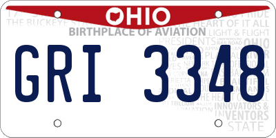 OH license plate GRI3348