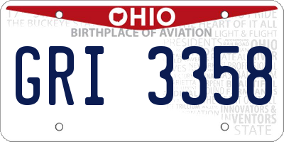 OH license plate GRI3358