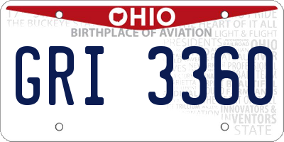 OH license plate GRI3360