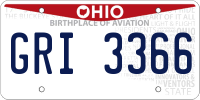 OH license plate GRI3366