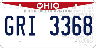 OH license plate GRI3368