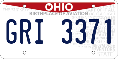 OH license plate GRI3371