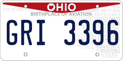 OH license plate GRI3396