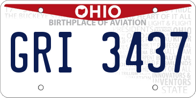 OH license plate GRI3437