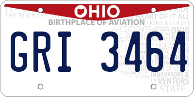OH license plate GRI3464