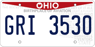 OH license plate GRI3530