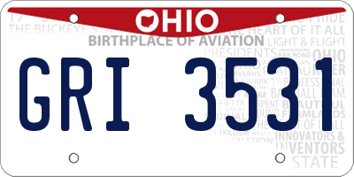 OH license plate GRI3531