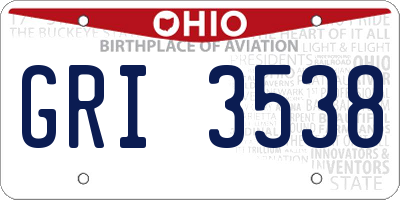 OH license plate GRI3538