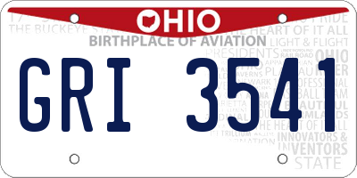OH license plate GRI3541