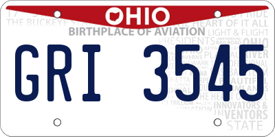 OH license plate GRI3545