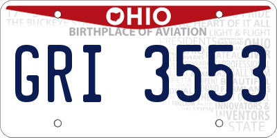OH license plate GRI3553