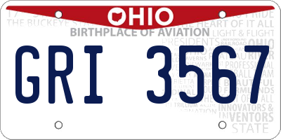 OH license plate GRI3567