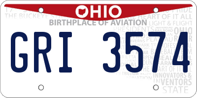 OH license plate GRI3574