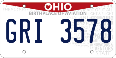 OH license plate GRI3578