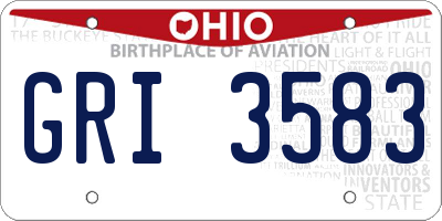OH license plate GRI3583