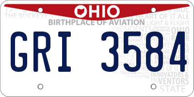 OH license plate GRI3584