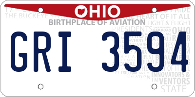 OH license plate GRI3594