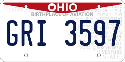 OH license plate GRI3597