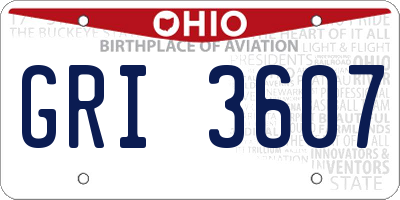 OH license plate GRI3607
