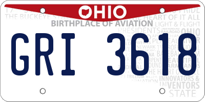 OH license plate GRI3618