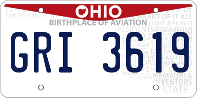 OH license plate GRI3619