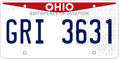 OH license plate GRI3631