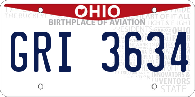 OH license plate GRI3634