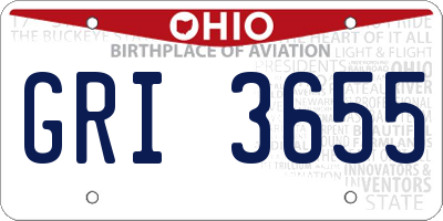 OH license plate GRI3655