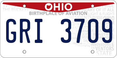 OH license plate GRI3709