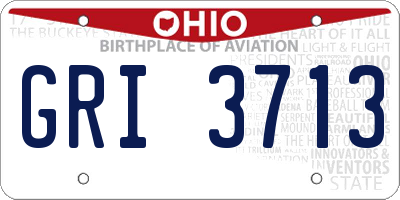 OH license plate GRI3713