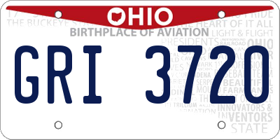 OH license plate GRI3720