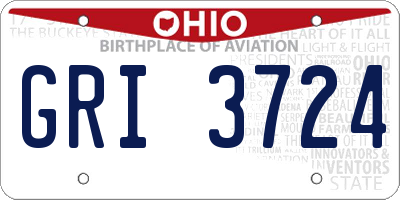 OH license plate GRI3724