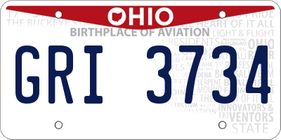 OH license plate GRI3734