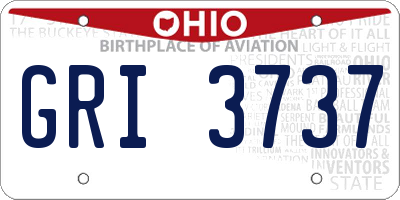 OH license plate GRI3737