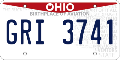 OH license plate GRI3741