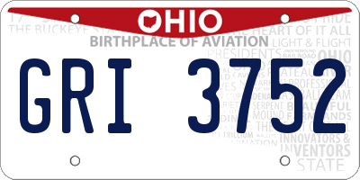 OH license plate GRI3752