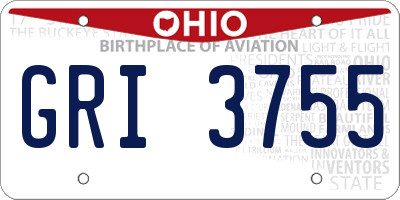OH license plate GRI3755