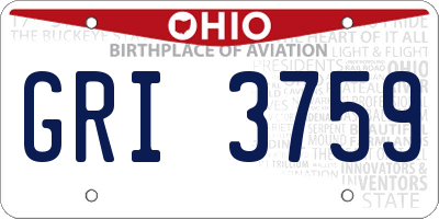 OH license plate GRI3759