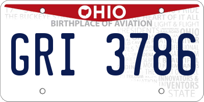 OH license plate GRI3786