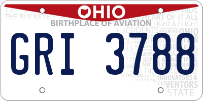 OH license plate GRI3788